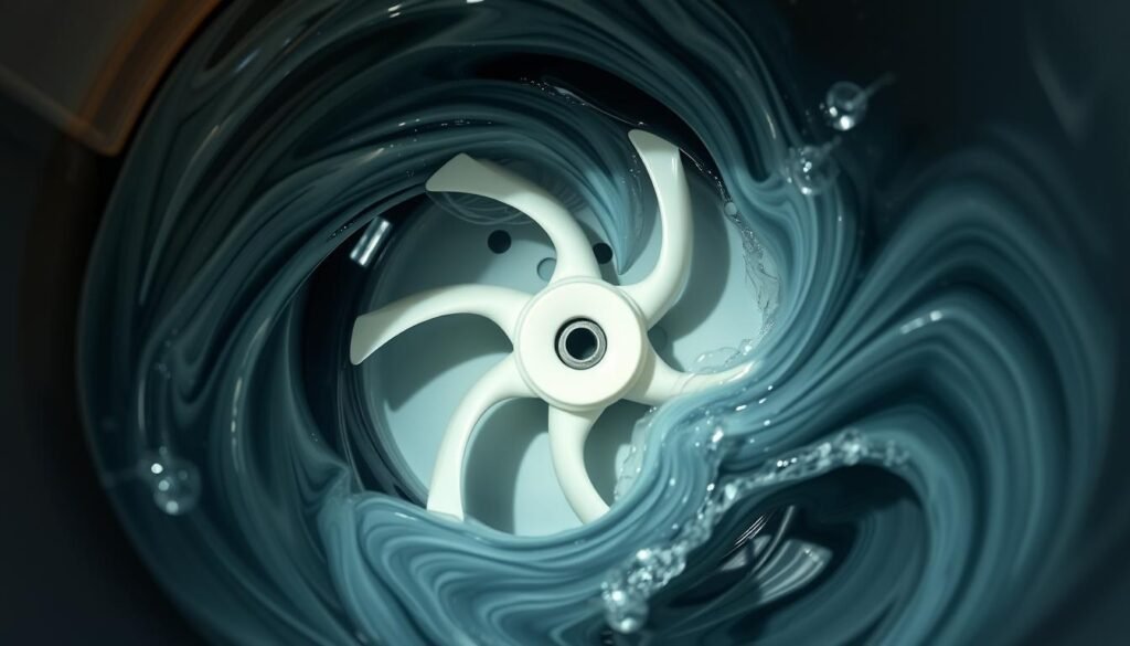 impeller working in water pump